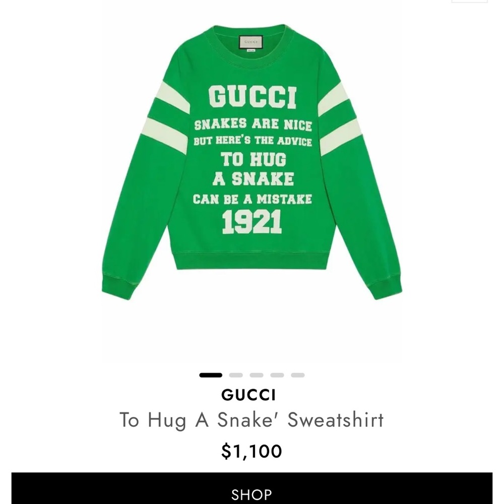 Gucci Green Crewneck Sweater with Sporty Stripes